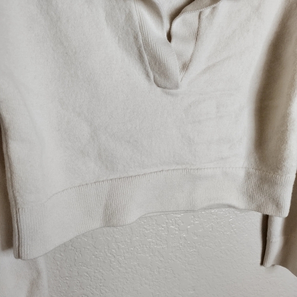 Wilfred free crop merino wool polo v neck sweater sz M - Picture 3 of 10